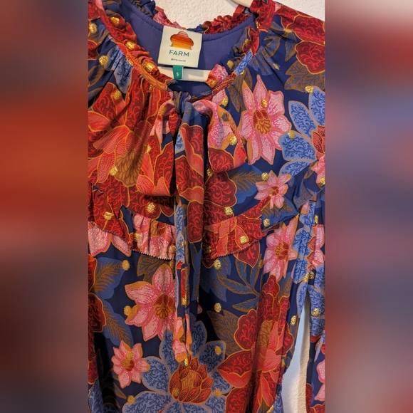 Farm Rio Navy Garden Midi Dress - Picture 10 of 16